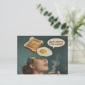Surreal Eggs For Breakfast in this economy Retro  Briefkaart (Staand voorkant)