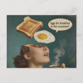 Surreal Eggs For Breakfast in this economy Retro  Briefkaart (Voorkant)