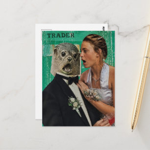 Surreal eindexamendatum Mixed Media Collage Briefkaart