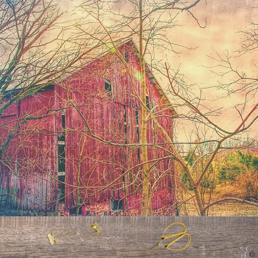 Surreal en Prachtige Red Barn Tissue Paper Tissuepapier