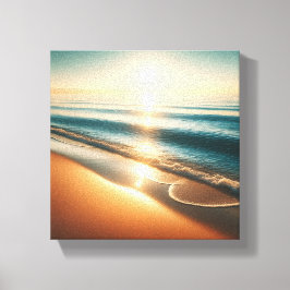 Surreal Ethische Zee-schuim op Maagdelijk Strand Canvas Afdruk