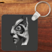 Surreal Eye Cyberpunk Esthetische Sleutelhanger -  (Achterkant)