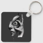 Surreal Eye Cyberpunk Esthetische Sleutelhanger -  (Achterkant)