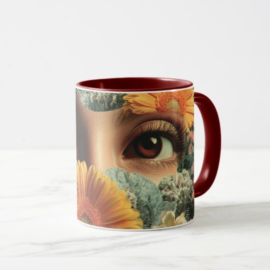 Surreal Eyes and Flowers with Butterflies Mok (Voorkant rechts)