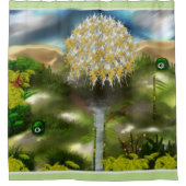 Surreal Eyes Dream of Dandelions Abstracte Art Douchegordijn (Voorkant)