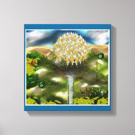 Surreal Eyes Dream of Dandelions Canvas Afdruk (Voorkant)