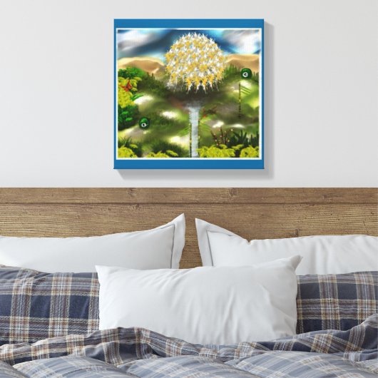 Surreal Eyes Dream of Dandelions Canvas Afdruk (Insitu (Slaapkamer))