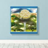 Surreal Eyes Dream of Dandelions Canvas Afdruk (Insitu (Houten vloer))