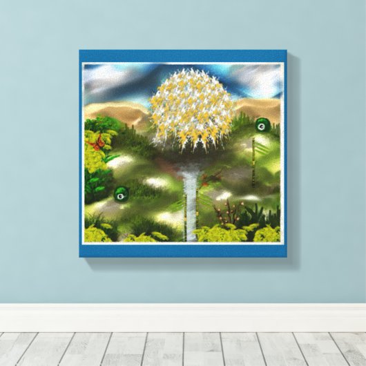 Surreal Eyes Dream of Dandelions Canvas Afdruk (Insitu (Houten vloer))