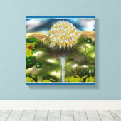 Surreal Eyes Dream of Dandelions Canvas Afdruk (Insitu (Houten vloer))
