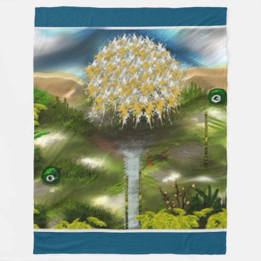 Surreal Eyes Dream of Dandelions Fleece Deken (Voorkant)