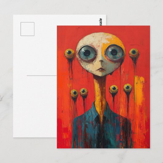 Surreal Face With  Several Eyes Briefkaart (Voorkant / Achterkant)
