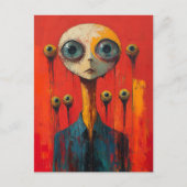 Surreal Face With  Several Eyes Briefkaart (Voorkant)