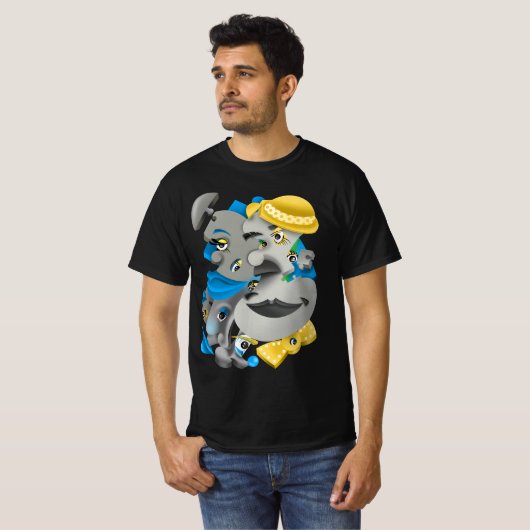 Surreal Faces & Jigsaw Puzzle Mannen T-shirt (Voorkant volledig)