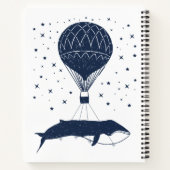 Surreal Fantasy Art Flying Whale Hot Air ballon Notitieboek (Achterkant)
