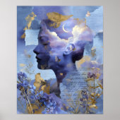 Surreal Fantasy Celestial Night Sky Wall Art Poster (Voorkant)