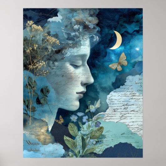 Surreal Fantasy Celestial Night Sky Wall Art Poster (Voorkant)