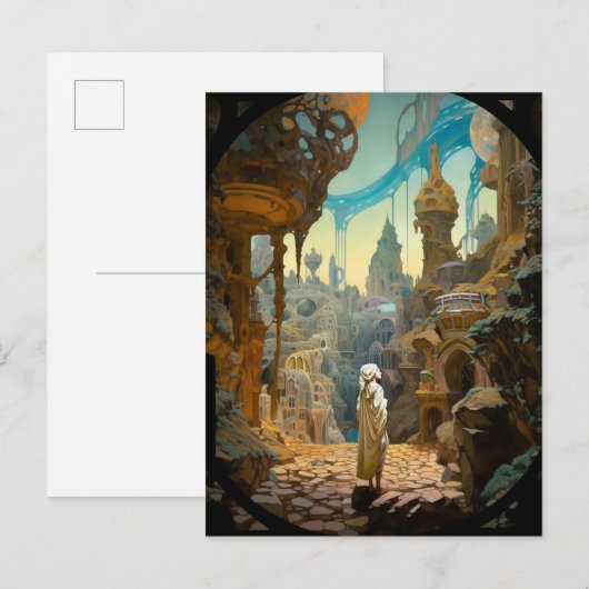 Surreal Fantasy City Landscape Art Briefkaart (Voorkant / Achterkant)