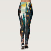Surreal Fantasy City Leggings - Artistieke 3D Mast (Achterkant)
