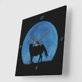 Surreal Fantasy Horse and Moon Vierkante Klok (Hoek)