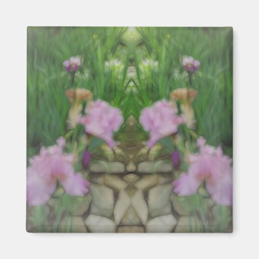 Surreal Fantasy Iris Floral Path Magneet (Voorkant)