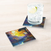 Surreal Fantasy Landscape Art Glazen Onderzetter (Schuin)