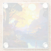 Surreal Fantasy Landscape Art Glazen Onderzetter (Achterkant)