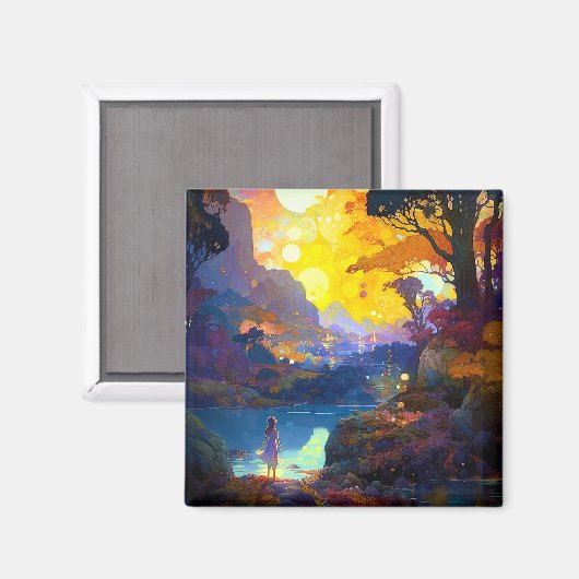 Surreal Fantasy Landscape Art Magneet (Voorkant / Achterkant)