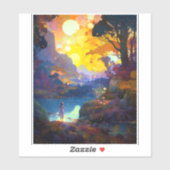 Surreal Fantasy Landscape Art Sticker (Vel)