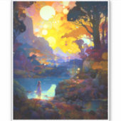 Surreal Fantasy Landscape Art Sticker (Voorkant)