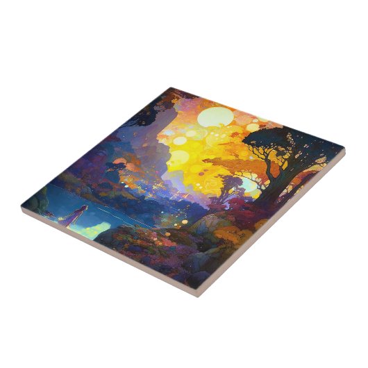 Surreal Fantasy Landscape Art Tegeltje (Zijkant)