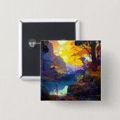 Surreal Fantasy Landscape Art Vierkante Button 5,1 Cm (Voorkant /achterkant)