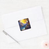 Surreal Fantasy Landscape Art Vierkante Sticker (Envelop)