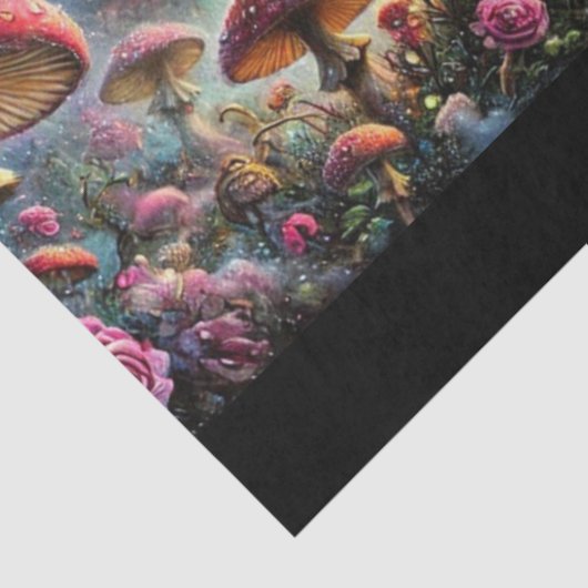 Surreal Fantasy Mushrooms Alice and Cat Tissuepapier (Detail)