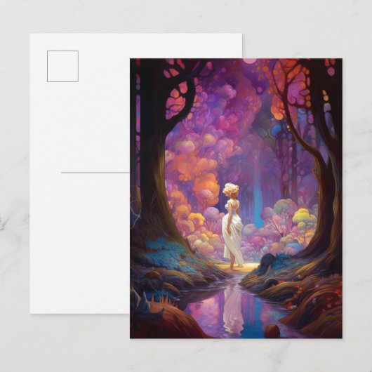 Surreal Fantasy Woodland Forest Landscape Art Briefkaart (Voorkant / Achterkant)
