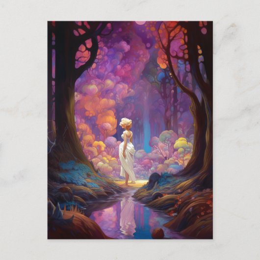 Surreal Fantasy Woodland Forest Landscape Art Briefkaart (Voorkant)