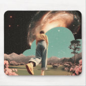 Surreal figure walking into galaxy gateway muismat (Voorkant)