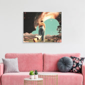 Surreal figuur dat een melkwegpoort binnenloopt canvas afdruk (Insitu (Woonkamer))