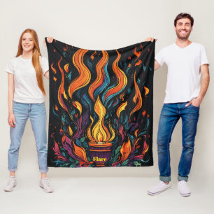 Surreal Flame Vector Art - 4K Render voor - Fleece Deken