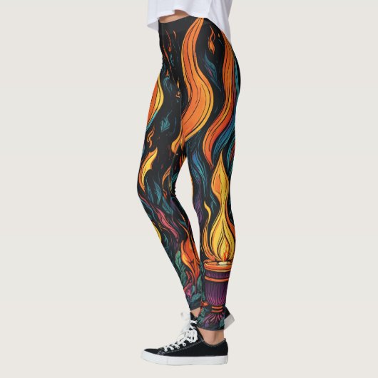 "Surreal Flame Vector Art - 4K Render voor - Leggings (Links)