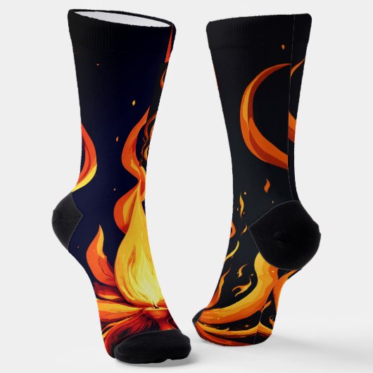 Surreal Flame Vector Art - 4K Render voor - Sokken (Gebogen)