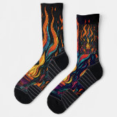 Surreal Flame Vector Art - 4K Render voor - Sokken (Links)