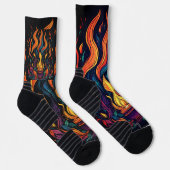 Surreal Flame Vector Art - 4K Render voor - Sokken (Rechts)