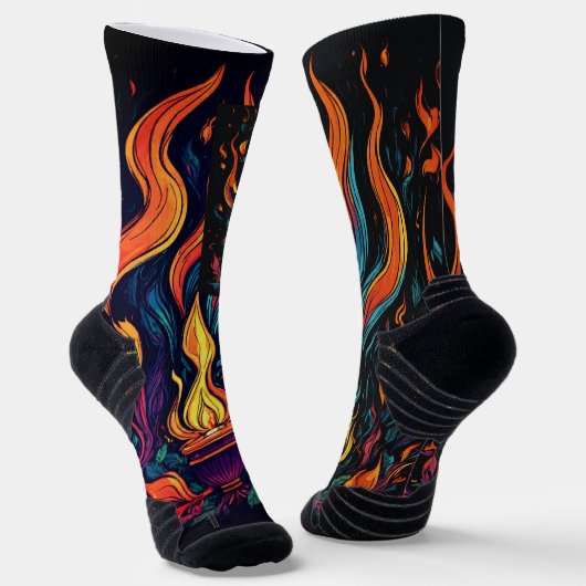 Surreal Flame Vector Art - 4K Render voor - Sokken (Gebogen)