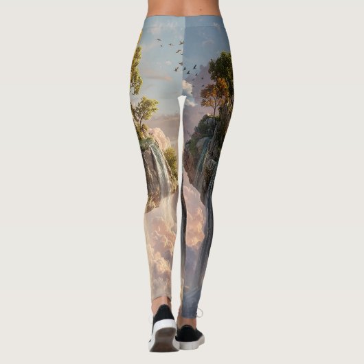 Surreal Floating Cliffs With Waterfalls Leggings (Achterkant)