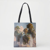 Surreal Floating Cliffs With Waterfalls Tote Bag (Voorkant)