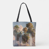 Surreal Floating Cliffs With Waterfalls Tote Bag (Achterkant)