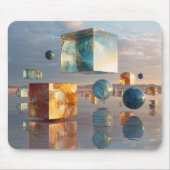 Surreal Floating Cubes And Spheres Muismat (Voorkant)