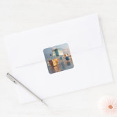Surreal Floating Cubes And Spheres Vierkante Sticker (Envelop)