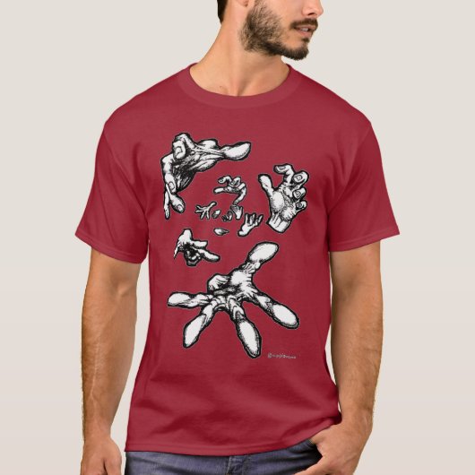 Surreal Floating Hands T-shirt (Voorkant)